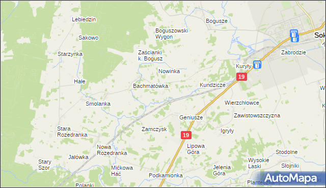 mapa Miejskie Nowiny, Miejskie Nowiny na mapie Targeo