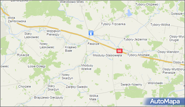 mapa Miodusy-Stasiowięta, Miodusy-Stasiowięta na mapie Targeo