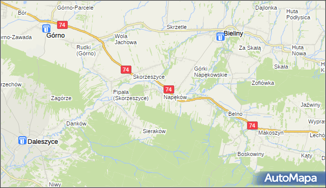 mapa Napęków, Napęków na mapie Targeo
