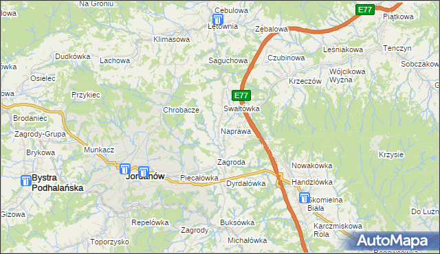mapa Naprawa, Naprawa na mapie Targeo
