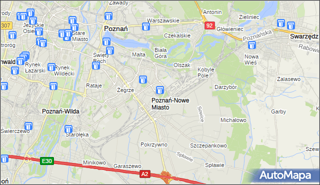 mapa Nowe Miasto gmina Poznań, Nowe Miasto gmina Poznań na mapie Targeo