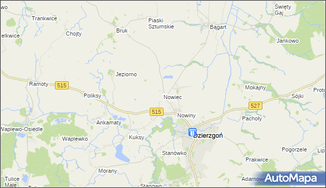 mapa Nowiec, Nowiec na mapie Targeo