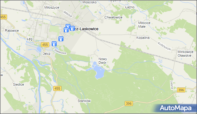 mapa Nowy Dwór gmina Jelcz-Laskowice, Nowy Dwór gmina Jelcz-Laskowice na mapie Targeo