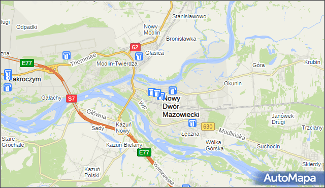 mapa Nowy Dwór Mazowiecki, Nowy Dwór Mazowiecki na mapie Targeo