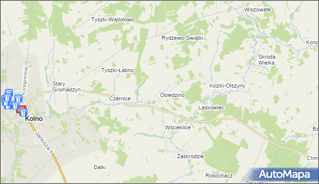 mapa Obiedzino, Obiedzino na mapie Targeo