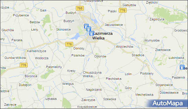 mapa Odonów, Odonów na mapie Targeo