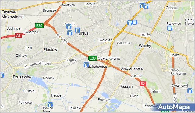 mapa Opacz-Kolonia, Opacz-Kolonia na mapie Targeo