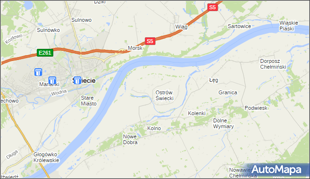 mapa Ostrów Świecki, Ostrów Świecki na mapie Targeo