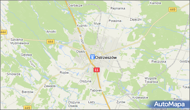 mapa Ostrzeszów, Ostrzeszów na mapie Targeo