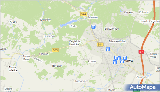 mapa Parcele Łomskie, Parcele Łomskie na mapie Targeo