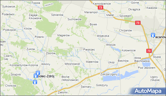 mapa Piestrzec, Piestrzec na mapie Targeo