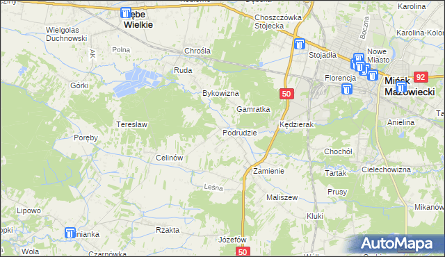 mapa Podrudzie, Podrudzie na mapie Targeo