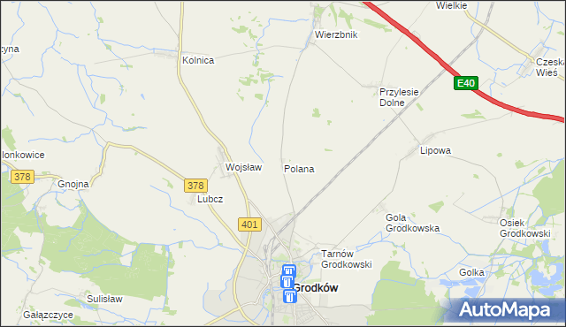 mapa Polana gmina Grodków, Polana gmina Grodków na mapie Targeo