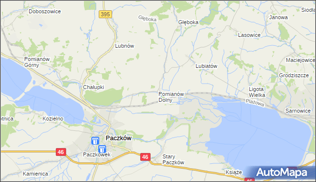 mapa Pomianów Dolny, Pomianów Dolny na mapie Targeo