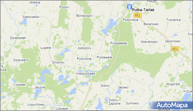 mapa Postawele, Postawele na mapie Targeo
