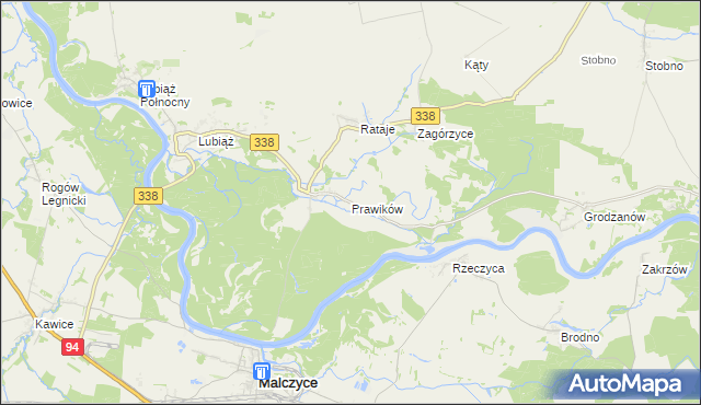 mapa Prawików, Prawików na mapie Targeo