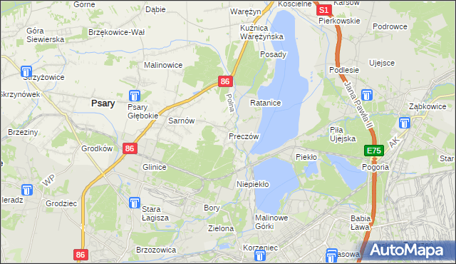 mapa Preczów, Preczów na mapie Targeo