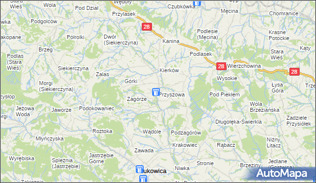 mapa Przyszowa, Przyszowa na mapie Targeo