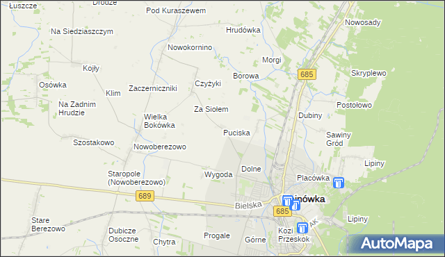 mapa Puciska, Puciska na mapie Targeo