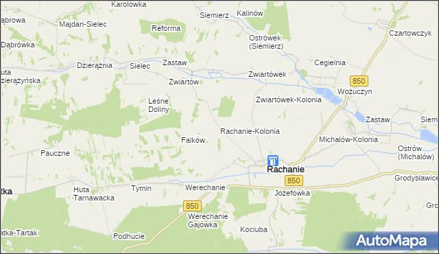 mapa Rachanie-Kolonia, Rachanie-Kolonia na mapie Targeo