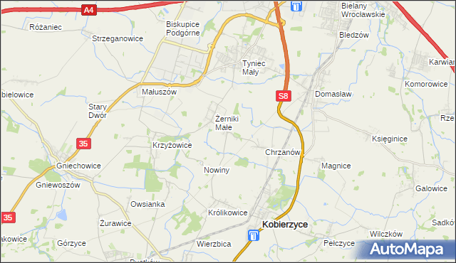 mapa Racławice Wielkie, Racławice Wielkie na mapie Targeo