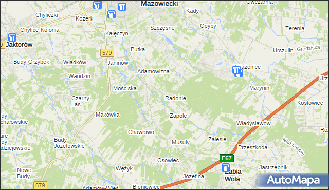 mapa Radonie, Radonie na mapie Targeo