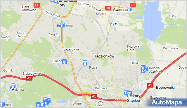 mapa Radzionków, Radzionków na mapie Targeo