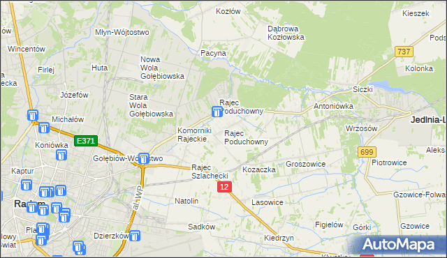 mapa Rajec Poduchowny, Rajec Poduchowny na mapie Targeo