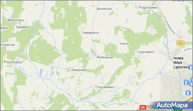 mapa Redkowice, Redkowice na mapie Targeo