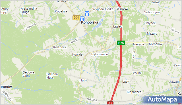 mapa Rększowice, Rększowice na mapie Targeo