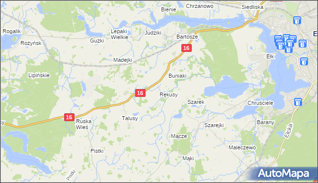 mapa Rękusy, Rękusy na mapie Targeo