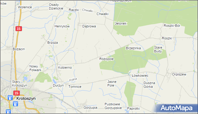 mapa Różopole, Różopole na mapie Targeo