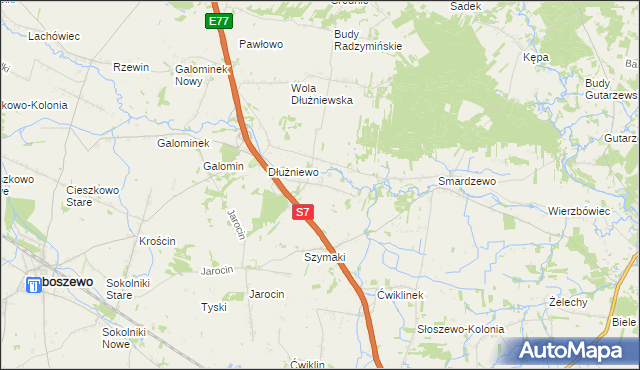 mapa Sarbiewo gmina Baboszewo, Sarbiewo gmina Baboszewo na mapie Targeo