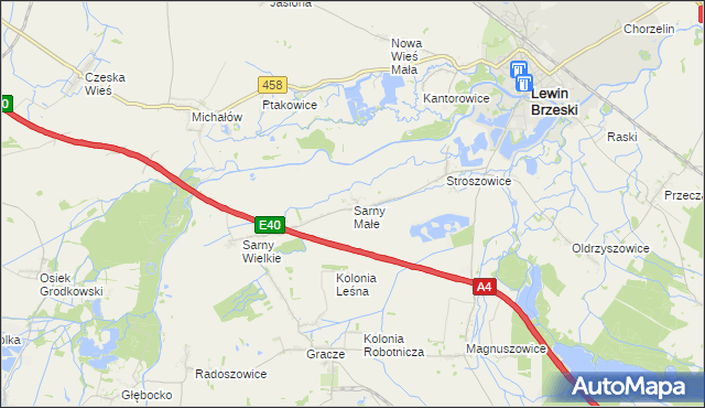 mapa Sarny Małe, Sarny Małe na mapie Targeo