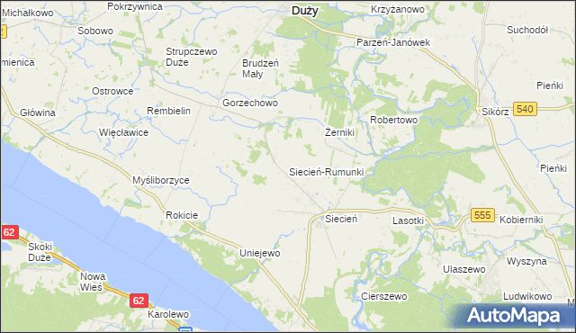 mapa Siecień-Rumunki, Siecień-Rumunki na mapie Targeo