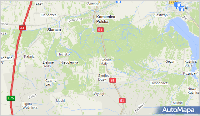 mapa Siedlec Mały, Siedlec Mały na mapie Targeo