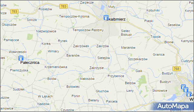 mapa Sietejów, Sietejów na mapie Targeo