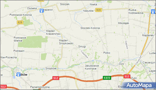 mapa Smugi gmina Jastków, Smugi gmina Jastków na mapie Targeo