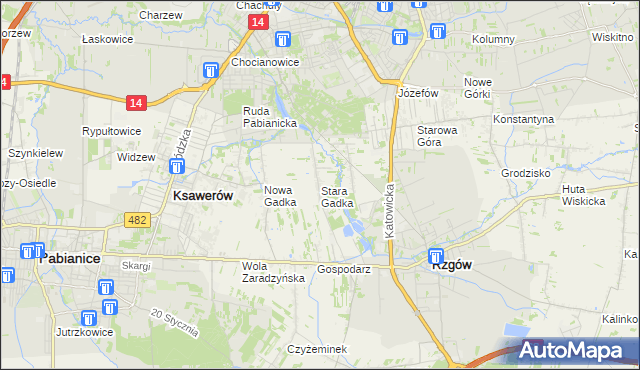 mapa Stara Gadka, Stara Gadka na mapie Targeo