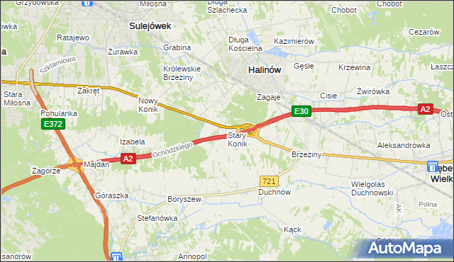 mapa Stary Konik, Stary Konik na mapie Targeo