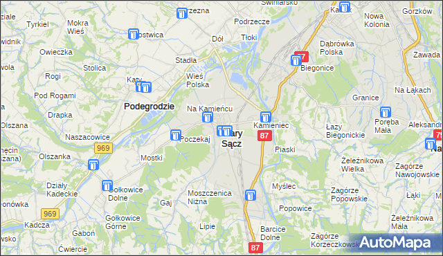 mapa Stary Sącz, Stary Sącz na mapie Targeo