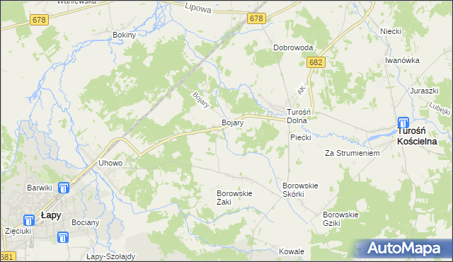 mapa Stoczki gmina Turośń Kościelna, Stoczki gmina Turośń Kościelna na mapie Targeo