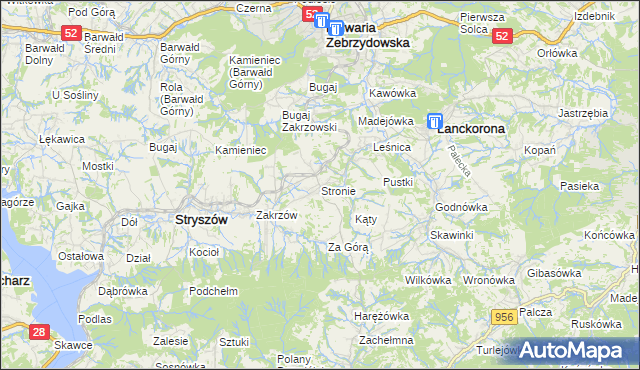 mapa Stronie gmina Stryszów, Stronie gmina Stryszów na mapie Targeo