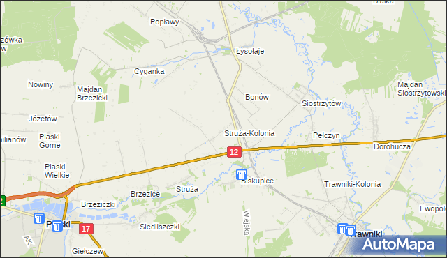 mapa Struża-Kolonia, Struża-Kolonia na mapie Targeo