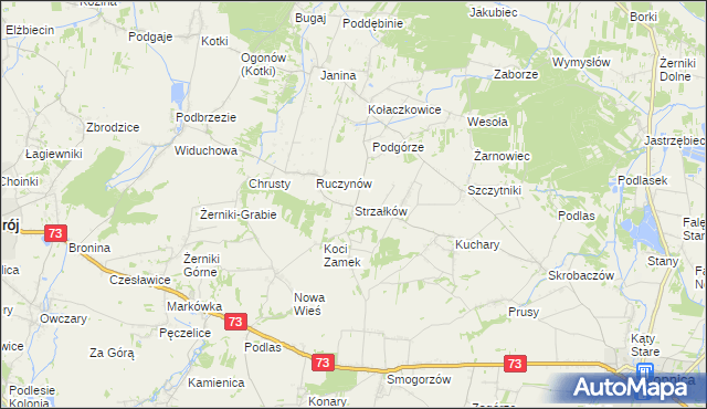 mapa Strzałków gmina Stopnica, Strzałków gmina Stopnica na mapie Targeo