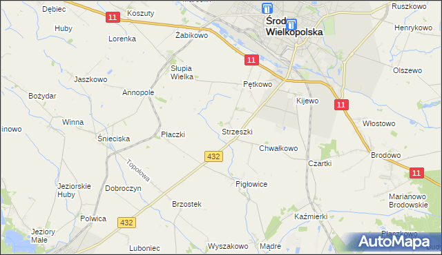 mapa Strzeszki, Strzeszki na mapie Targeo