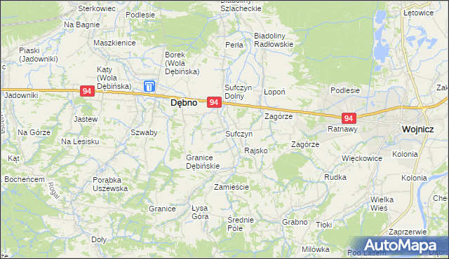 mapa Sufczyn gmina Dębno, Sufczyn gmina Dębno na mapie Targeo