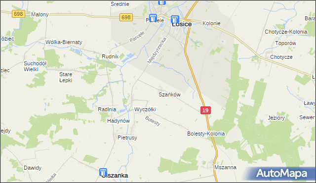 mapa Szańków, Szańków na mapie Targeo