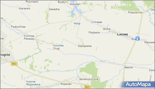 mapa Szarajówka, Szarajówka na mapie Targeo