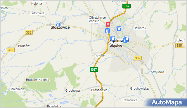 mapa Tarnów gmina Ząbkowice Śląskie, Tarnów gmina Ząbkowice Śląskie na mapie Targeo